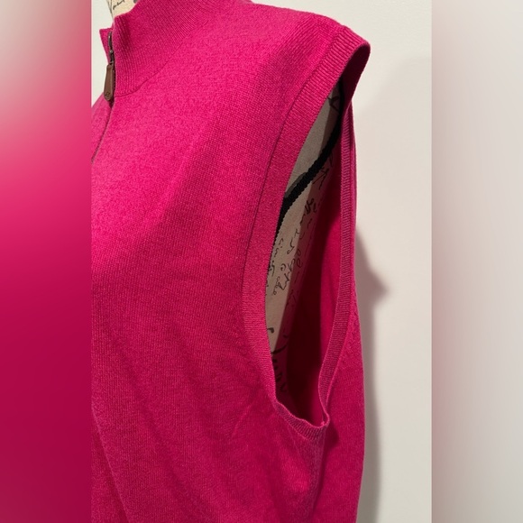 MARTIN Men’s Large Golf sweater vest 1/4 Zip Merino Wool Blend Hot Pink - Picture 4 of 8